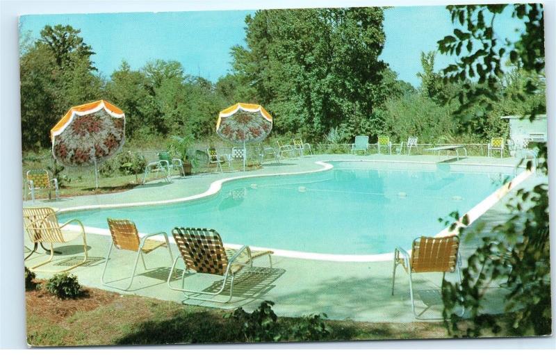 Pool Umbrellas Chairs Merry El Motel Columbus Georgia Ga Vintage
