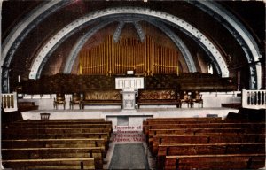 Postcard Interior of Mormon Tabernacle in Ogden, Utah