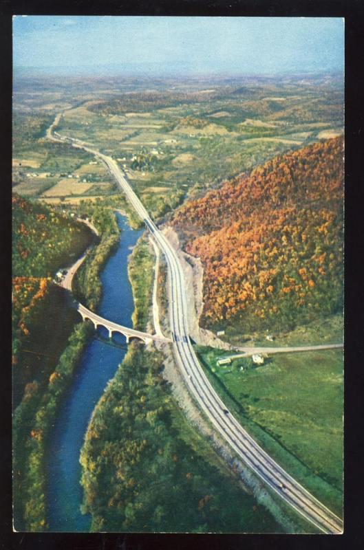 Bedford County,Penn/PA Postcard,Pennsylvania Turnpike Aerial