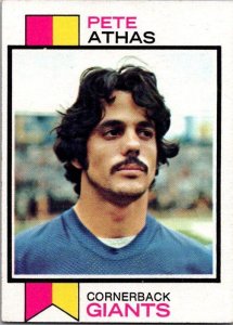 1973 Topps Football Card Pete Athas New York Giants sk2419