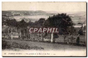 Old Postcard Perros Guirec General view of the Bay and the Port