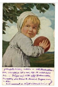 Kind Mit Dem Ball (Child With Ball). Artist: Prof. Ludwig Zumbusch  *RARE*