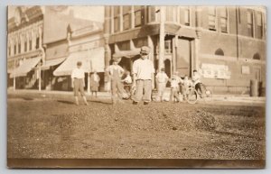 RPPC Boys Playing In The Streets c1920s Real Photo Postcard Q22
