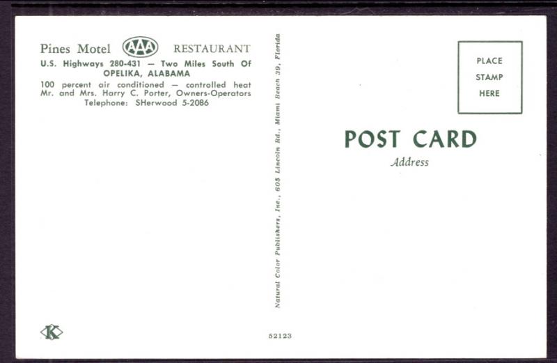 Pines Motel and Restaurant,Opelika,AL