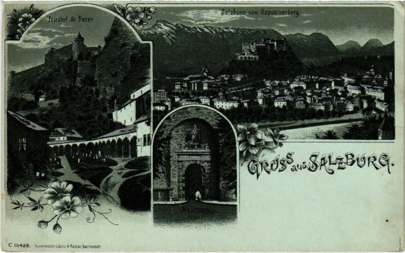 PC CPA AUSTRIA, SALZBURG, FRIEDHOF ST. PETER, Vintage Postcard (b21334)
