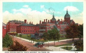 Vintage Postcard John Hopkins Hospital Bldg. North Broadway Baltimore Maryland