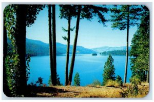 Sandpoint Idaho Postcard Spirit Lake Eastern Shore Fishing c1960 Vintage Antique