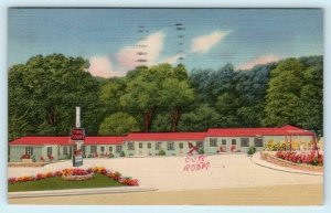 ASHEVILLE, North Carolina NC ~ Roadside TUNNEL TOURIST COURT 1956 Linen Postcard