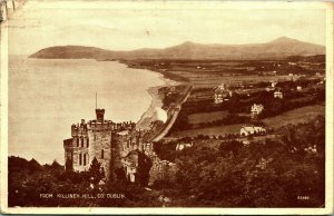 RPPC View of Castle and Bay From Killiney Hill Dublin Ireland 1945 Postcard B10