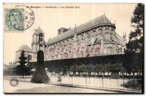 Old Postcard Bourges Cathedral Side South View