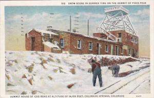 Snow Scene In Summer Time On The Summit Of Pikes Peak Colorado Springs Colora...