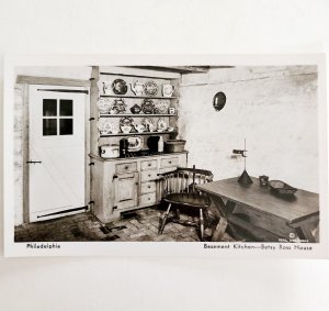 RPPC Betsy Ross House Basement Kitchen c1920s-30s Tea Pots Philadelphia PCBG6A