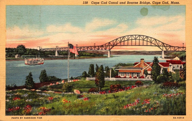 Massachusetts Cape Cod The Cape Cod Canal and Bourne Bridge 1947 Curteich