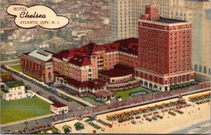 Linen Postcard Overview of Hotel Chelsea in Atlantic City, New Jersey