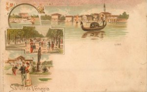 Italy Venice lido Litho postcard 1900s