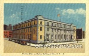 Utica, NY USA Post Office 1953 light postal marking on front