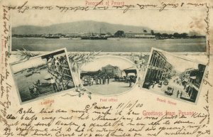 straits, Malay Malaysia, PENANG, Panorama, Landing, Post Office, Beach Street