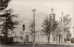 Jackman Maine St. Antonio of Padua Catholic Church ME Unused RPPC Postcard H15