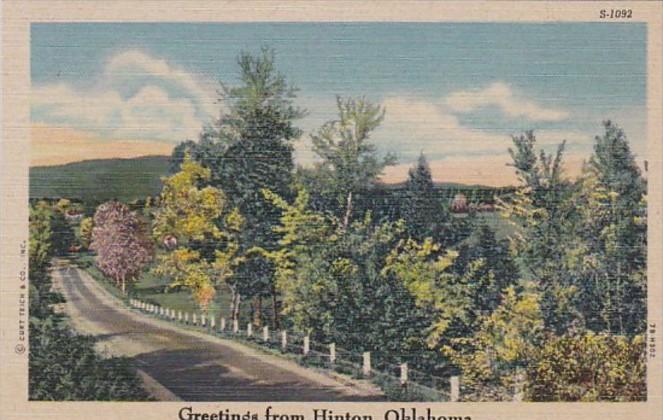 Oklahoma Greetings From Hinton Curteich