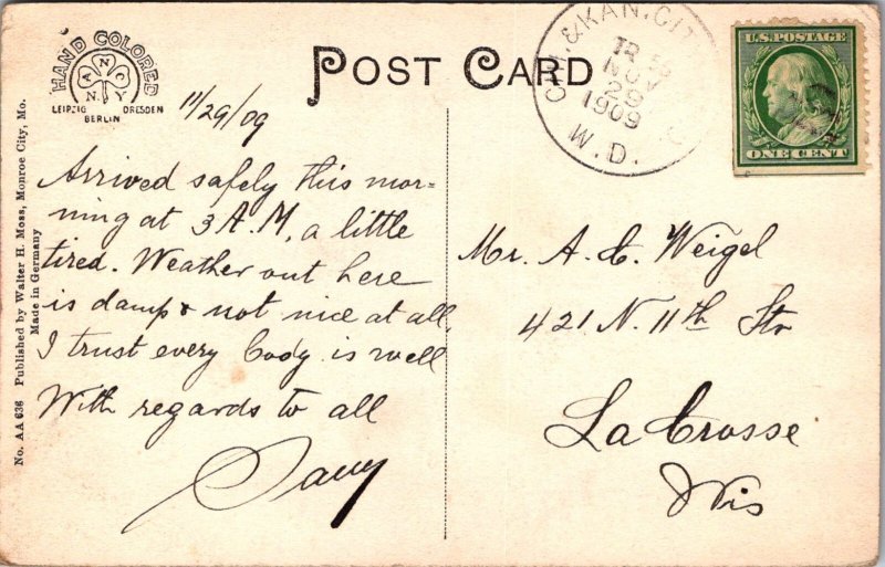 Public School, Monroe City MO c1909 Vintage Postcard W07