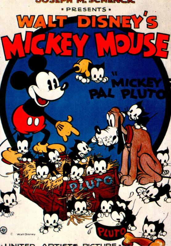 Walt Disney Movie Poster Mickey Mouse Mickey's Pal Pluto