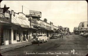 Nuevo Laredo Mexico Great Street Scene Cars Stores Real Photo Postcard