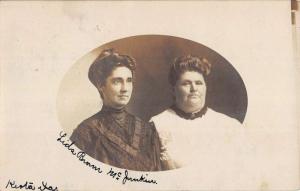 Keota Iowa Two Women Portrait Real Photo Antique Postcard K81330