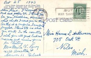 Lowry Field Air Forces Colorado Large Letter Linen Antique Postcard K46886