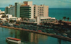 Vintage Postcard Hotel Algiers Oceanfront 25Th-26Th Street Miami Beach Florida