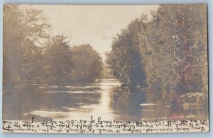 1906 View Of Charles River Dedham Massachusetts MA RPPC Photo Antique Postcard