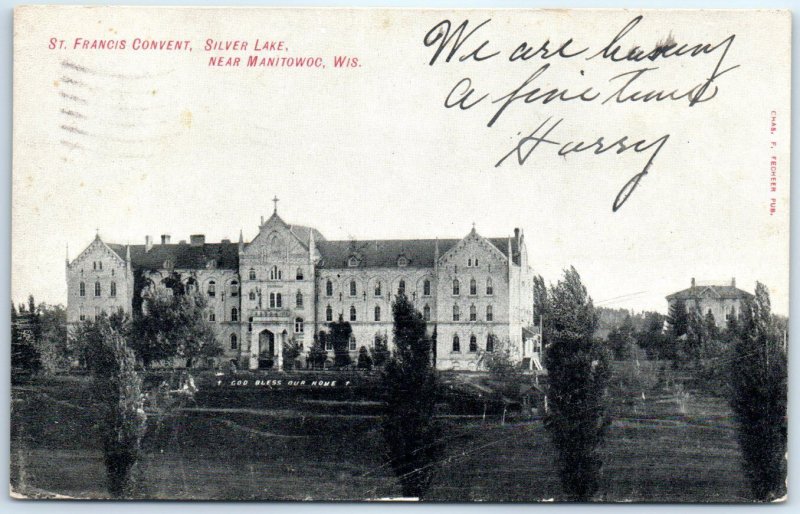 Postcard - St. Francis Convent - Silver Lake, Wisconsin 