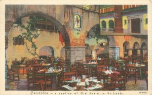 St Louis Missouri Castilla, Old Spain Replica, Washington St 1945 Linen Postcard