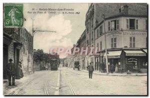 Saint Maur des Fosses Old Postcard Rue Creteil bridge (tram)