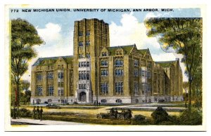 Antique New Michigan Union, University of Michigan, Ann Arbor, MI Postcard
