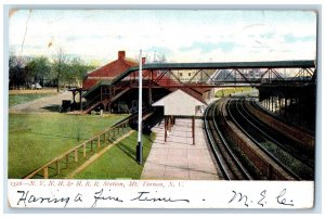 1906 NYNH & H Railroad Station Mt. Vernon New York NY, Wheeling WV Postcard