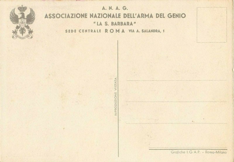 Illustratore geniere RETROSI signed ARMA DEL GENIO  Per una piu grande Italia 