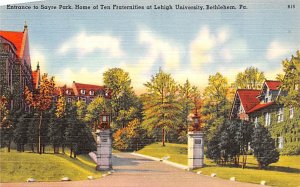 Entrance to Sayre Park Home of Ten Fraternities at Lehigh University - Bethle...