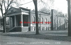 IA, Charles City, Iowa, RPPC, Masonic Temple, Exterior, LL Cook Photo No A418