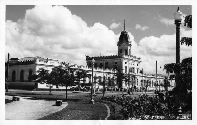 Recife Brazil Praca do Derby Real Photo Antique Postcard J80679