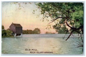 1909 Old Mill Rock Island Arsenal Bag Paper Company Davenport Iowa IA Postcard
