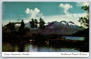 Transportation~Kenai Peninsula Alaska~Northwest Orient Airlines~Vintage Postcard