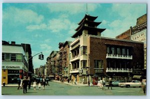 New York City New York Postcard Chinatown Corner Canal Mott Streets 1960 Vintage