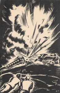 Worlkd War II French Resistance Anti Nazi Silhouette Train De Munitions Patriote