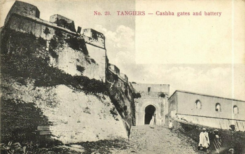 CPA AK MAROC TANGIERs Cashba gates and battery (38952)