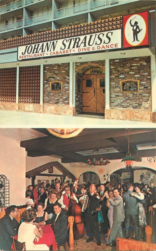 Postcard Canada Vancouver B.C Johann Strauss restaurant cabaret dine & dance