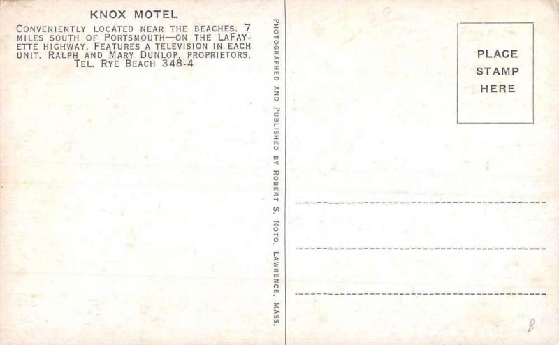 Hampton New Hampshire Knox Motel Street View Antique Postcard K93066