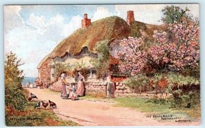 Tuck Oilette PORTHALLOW, CORNWALL England- Beach Road -Arthur Bridgeman Postcard