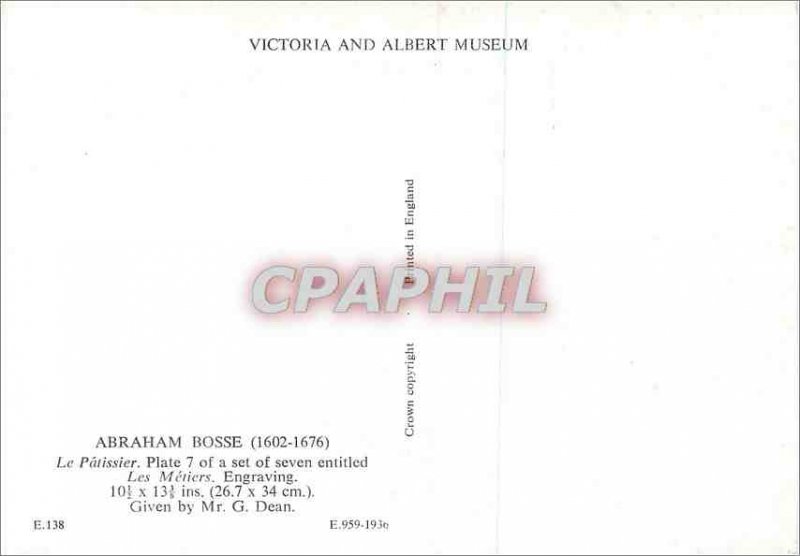 Modern Postcard Abraham Bose Le Patissier Victoria and Albert Museum The pati...