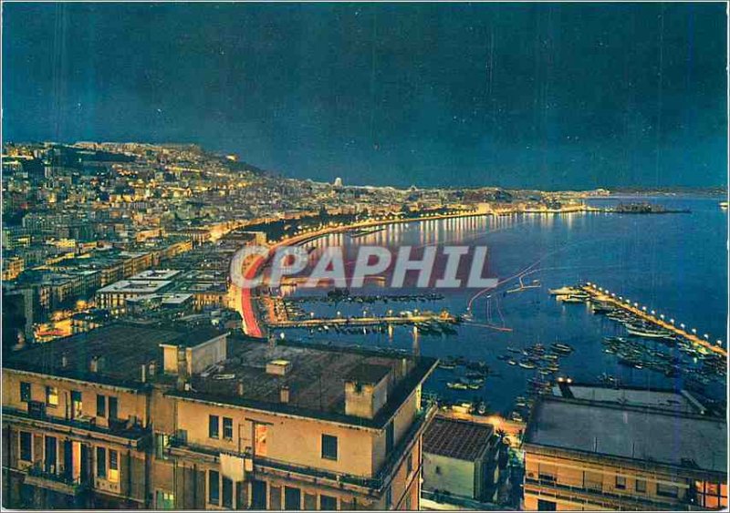 Postcard Modern Napoli night Quay