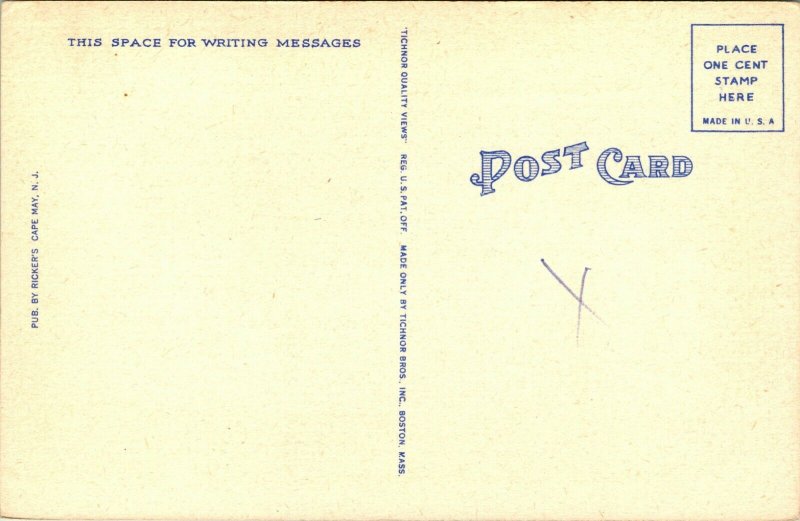 Vtg Linen Postcard - Post Office Building - Cape May New Jersey NJ - UNP